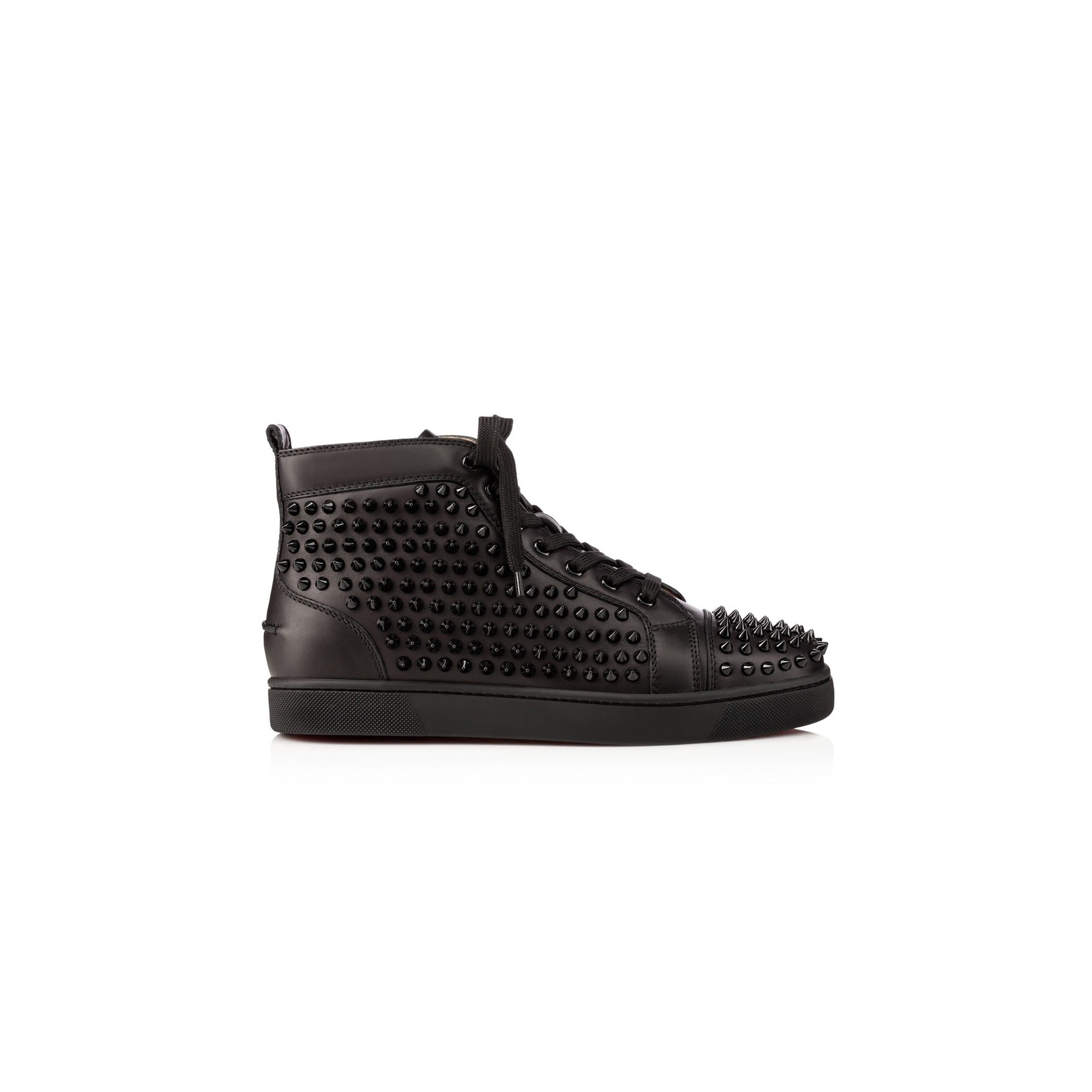 CHRISTIAN LOUBOUTIN LOUIS SPIKES SNEAKERS CALF LEATHER AND SPIKES BLACK 